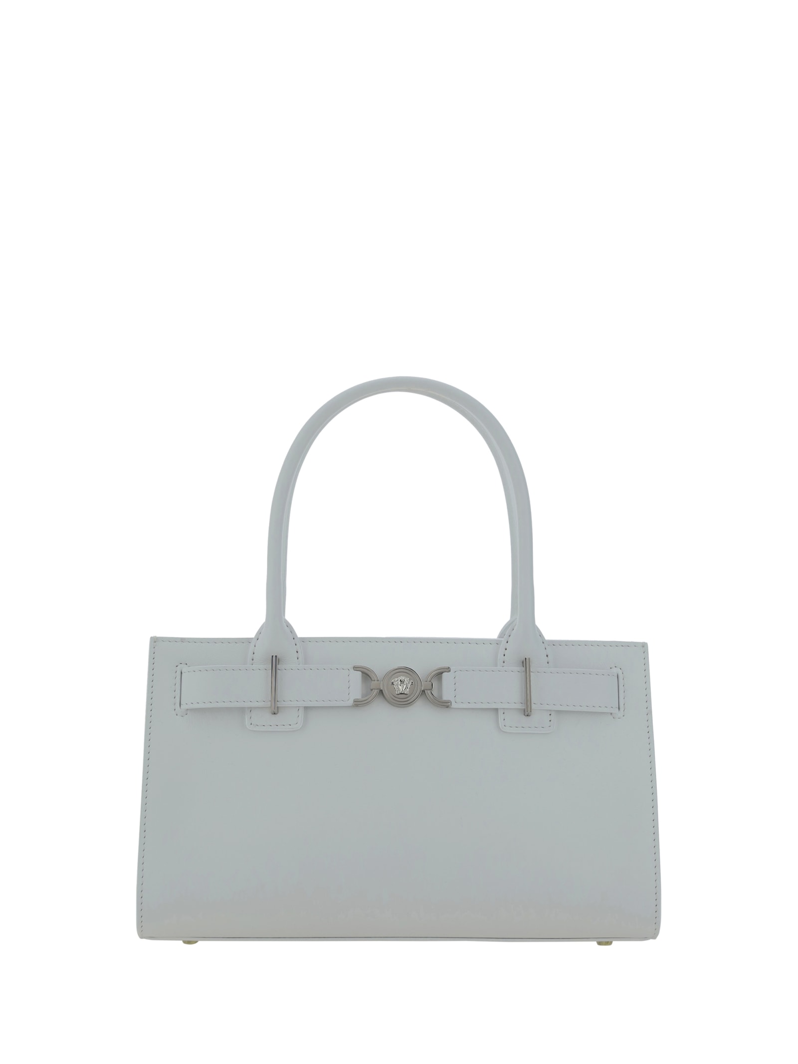 Shop Versace Medusa 95 Handbag In Optical White-palladium