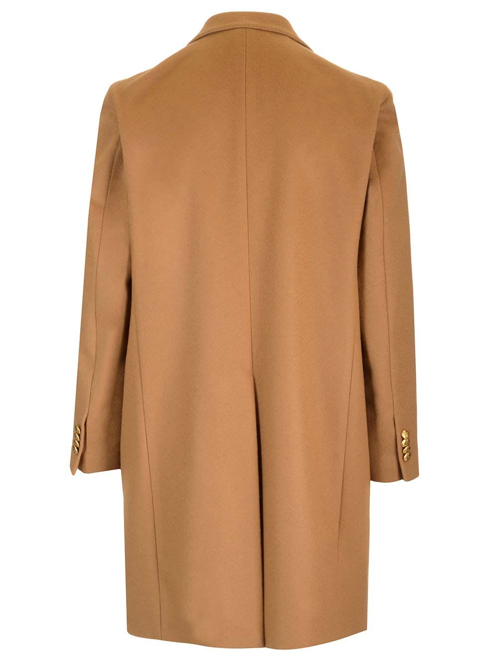 Shop Gabriele Pasini Double-breasted Coat In Cashmere Wool In Brown