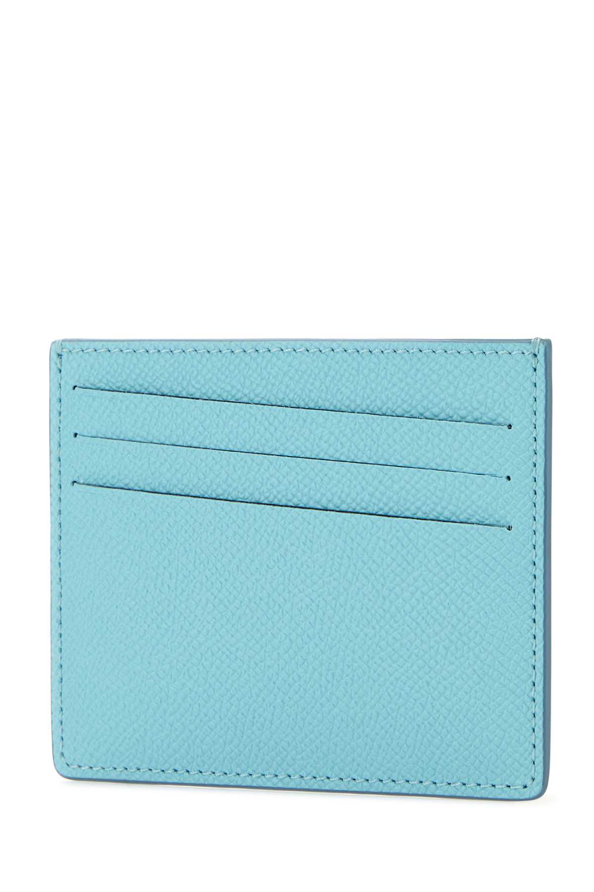 Shop Maison Margiela Light-blue Leather Four Stitches Cardholder In Aqua