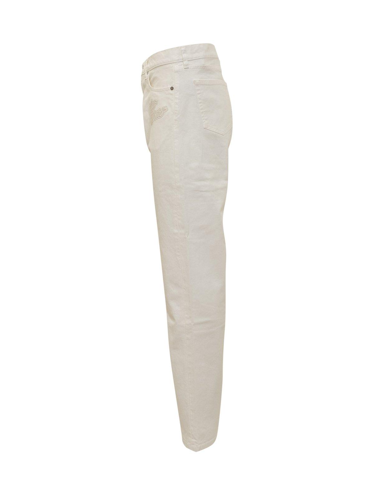 Shop Off-white Straight Leg Jeans In Bianco