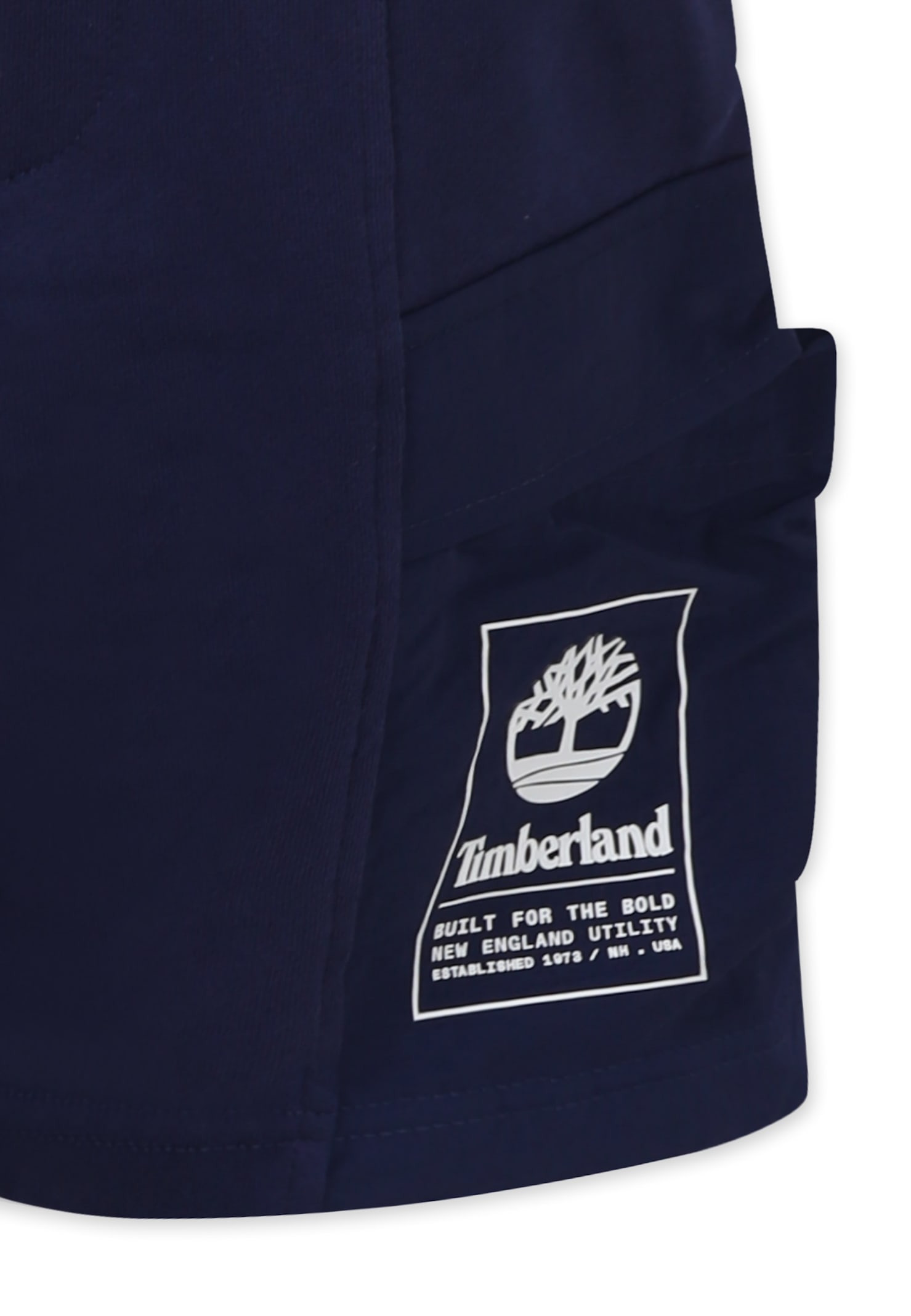 Timberland Blue Shorts For Boy With Logo In Blue