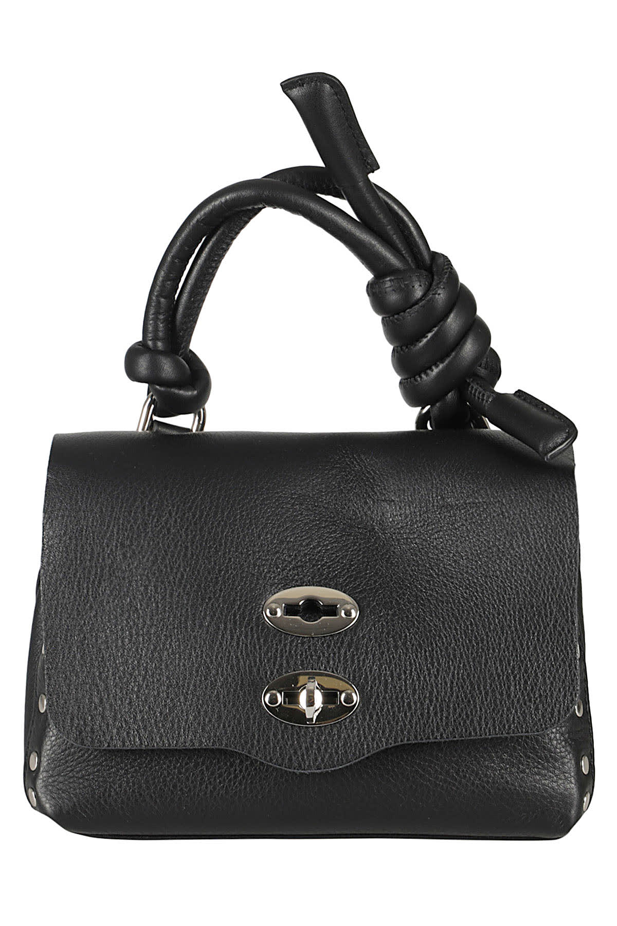 Zanellato Bag Postina Piuma Knot M Handbag In Black Nero