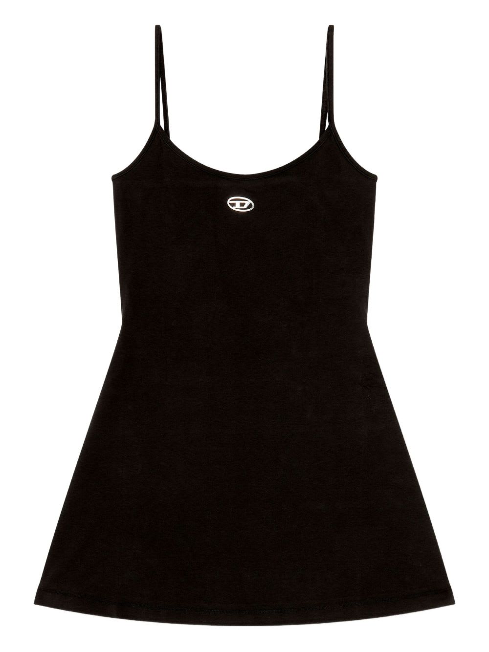 Diesel Mini Dress With Spaghetti Straps And Scoop Neck In Black