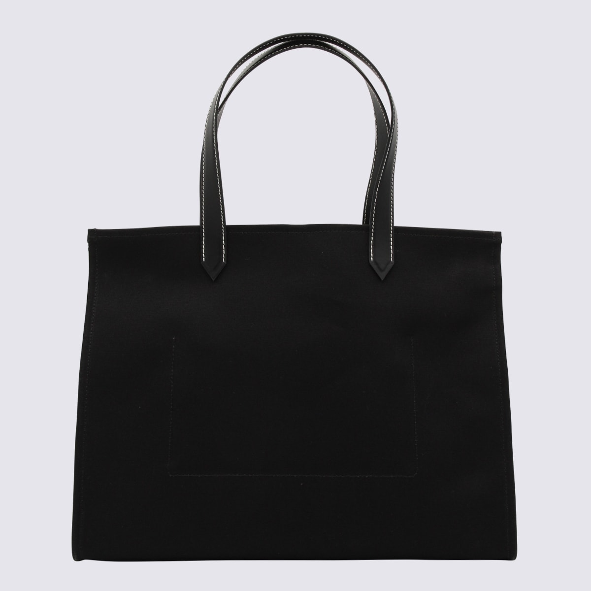 Shop Balmain Black Cotton Tote Bag In Ivorie/noir