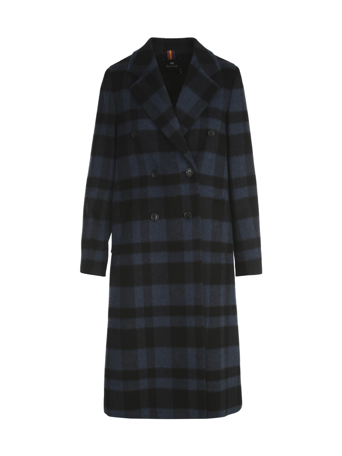 PS by Paul Smith Long Checked Double Breasted Coat