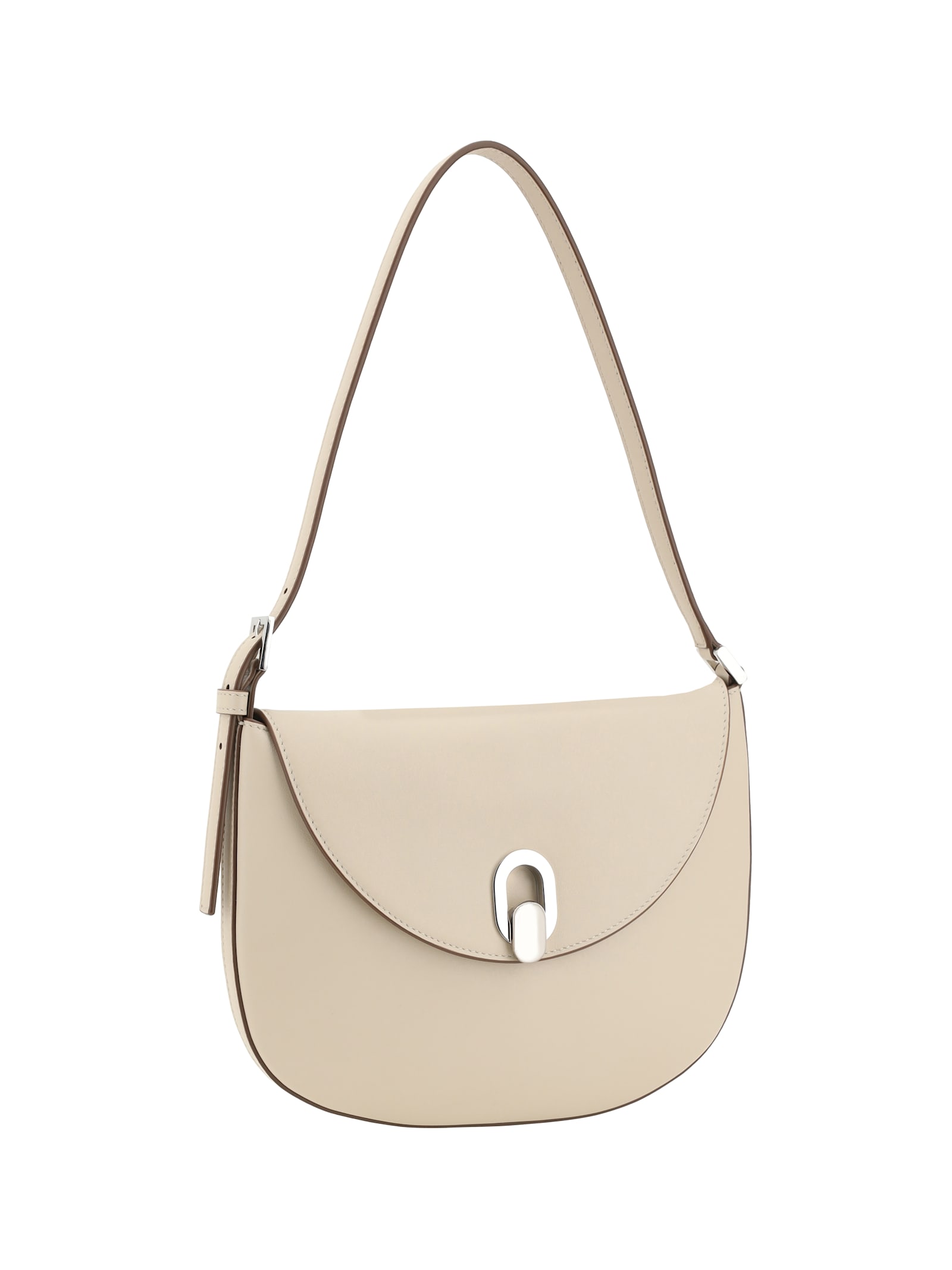 Savette Tondo Leather Shoulder Bag In Bone