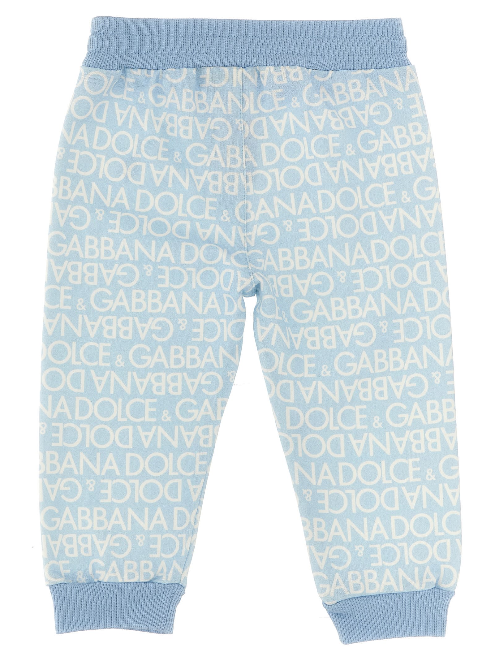 Dolce & Gabbana All Over Logo Joggers In Light Blue