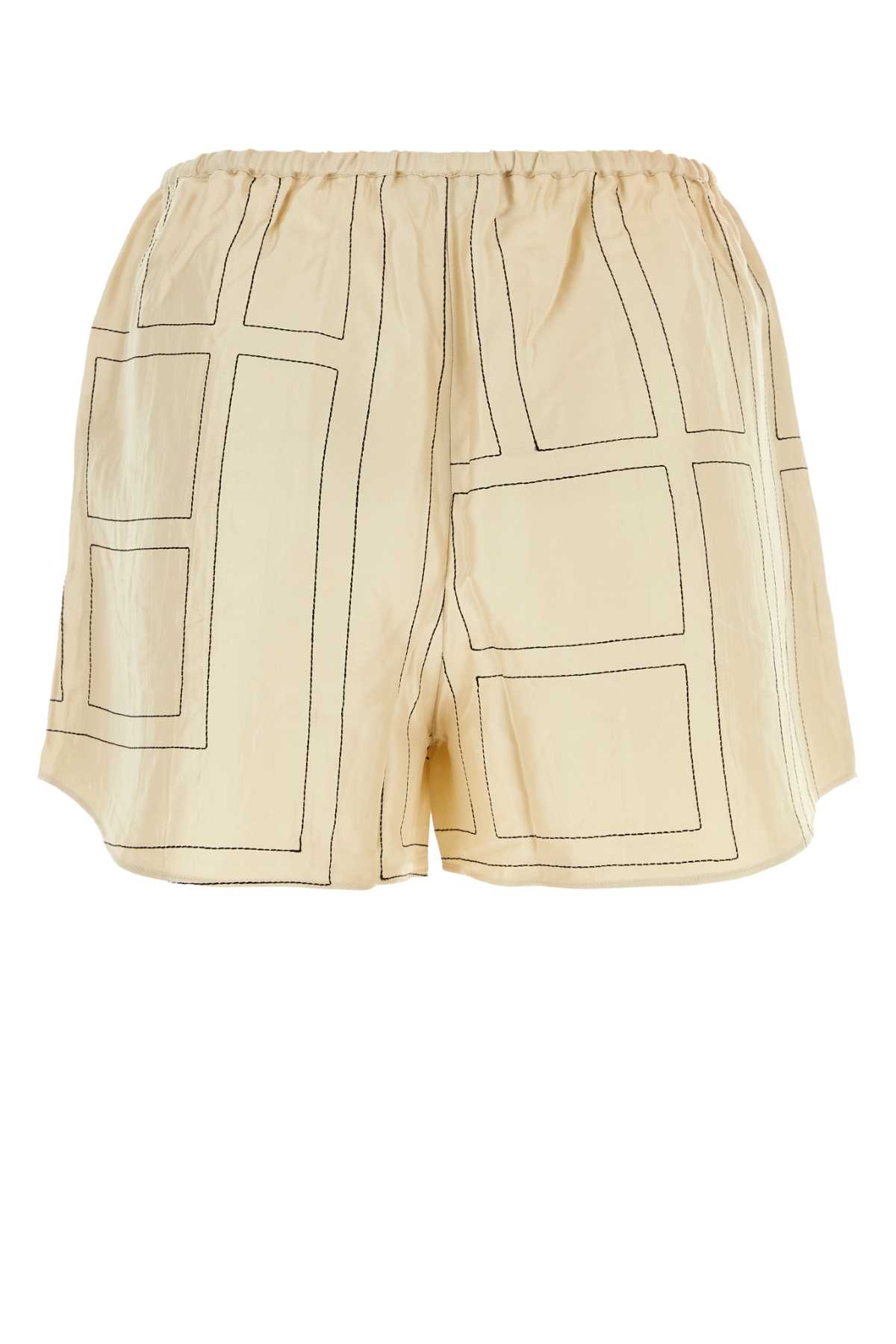 Totême Beige Silk Shorts In Neutral