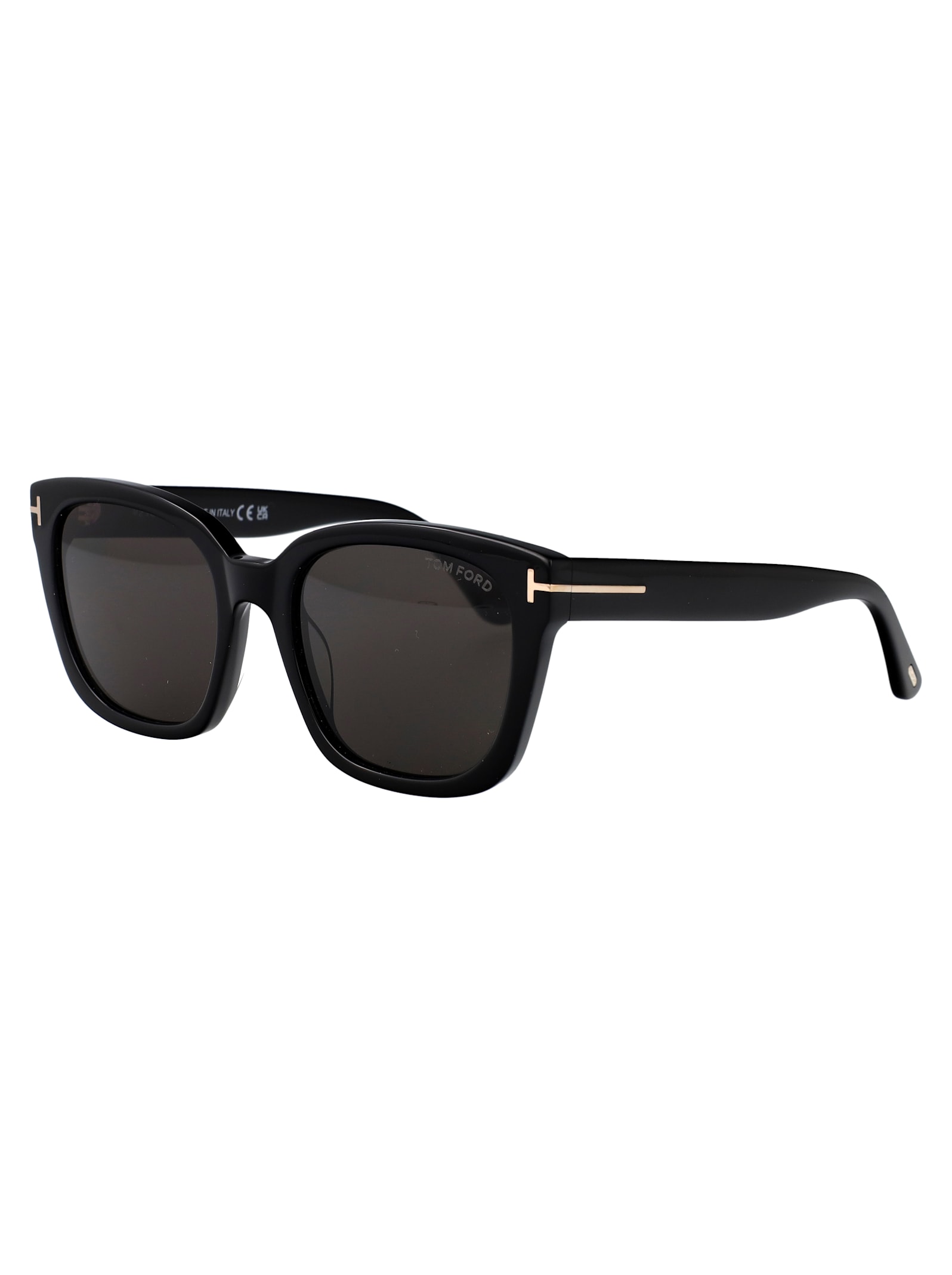 Tom Ford Nero Lucido Acetate Sunglasses In Nero Lucido / Fumo