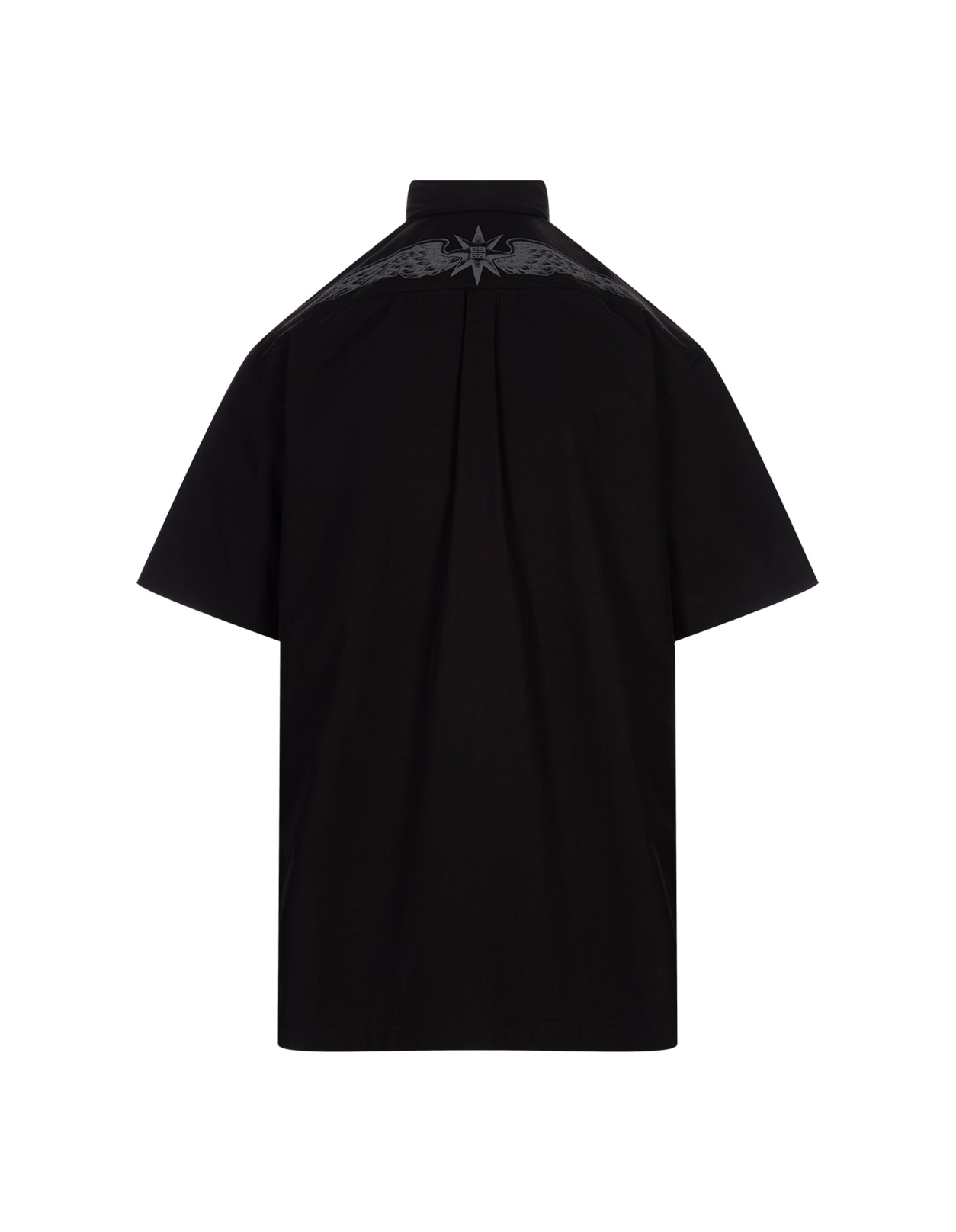 Shop Givenchy Black Shirt With Wings Logo Print