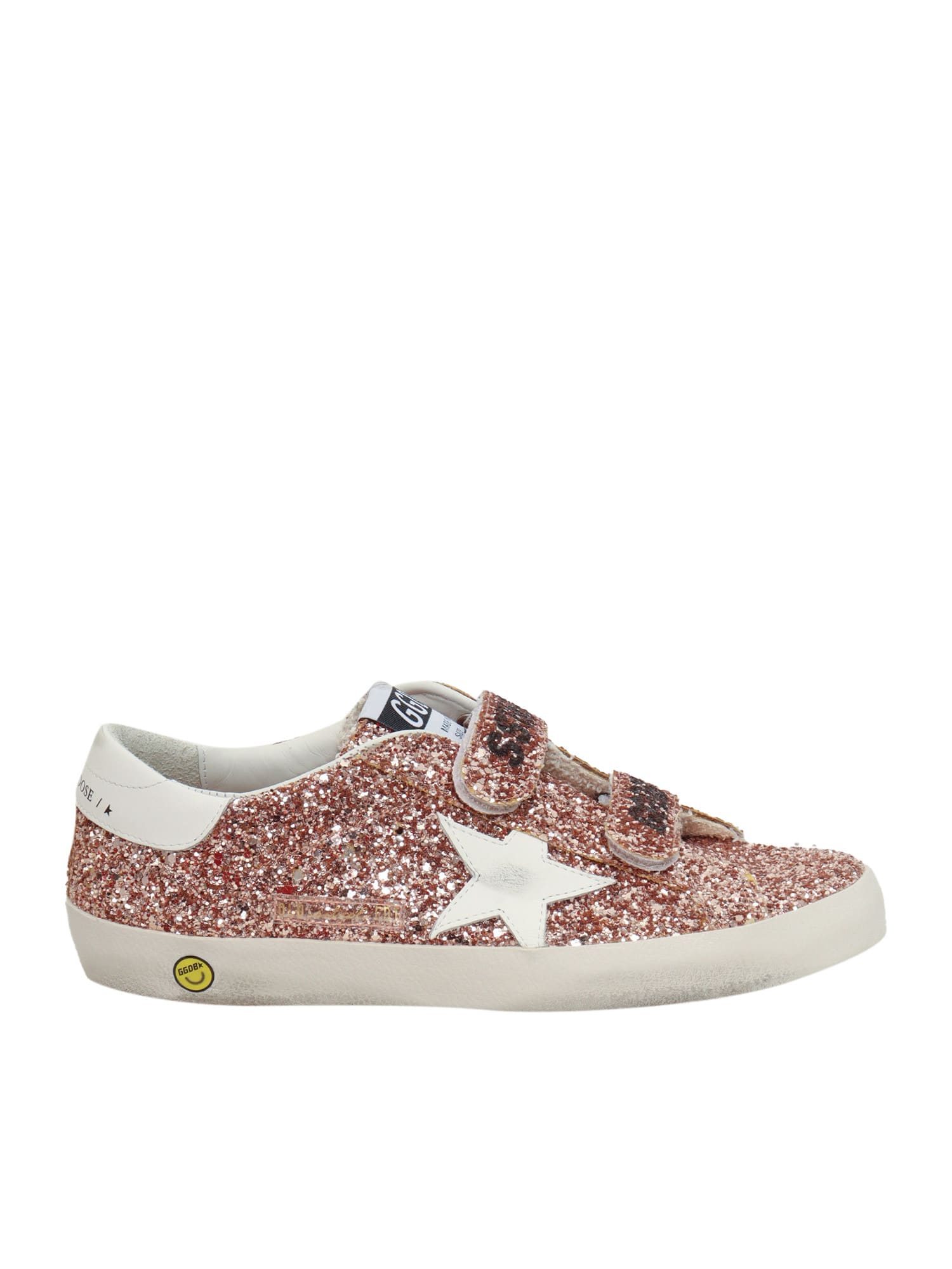 Golden Goose Old School Glitter Leather Sneakers In Pink