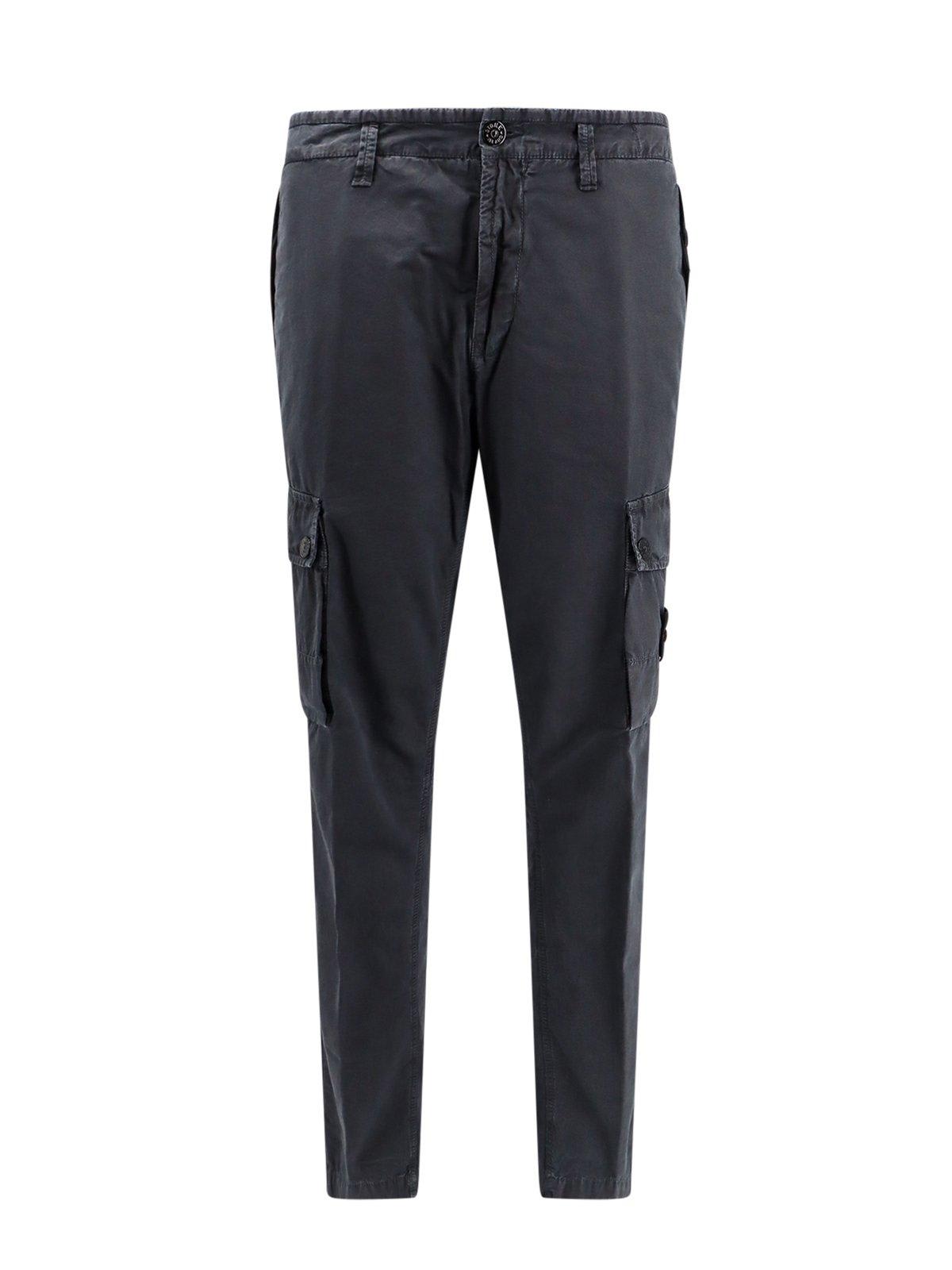 Shop Stone Island Slim-fit Cargo Trousers In Grey