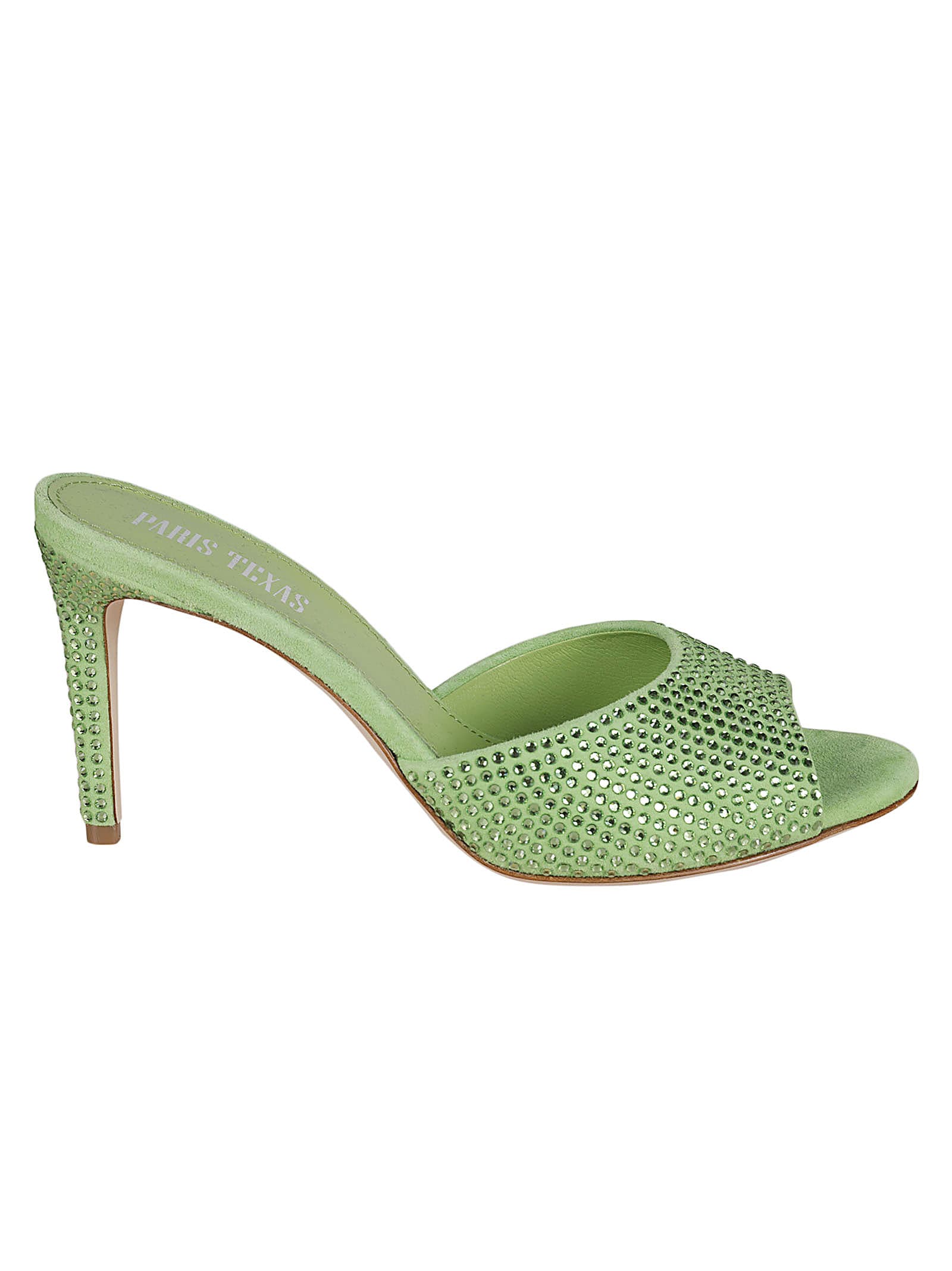 Paris Texas Holly Stiletto Mules In Green