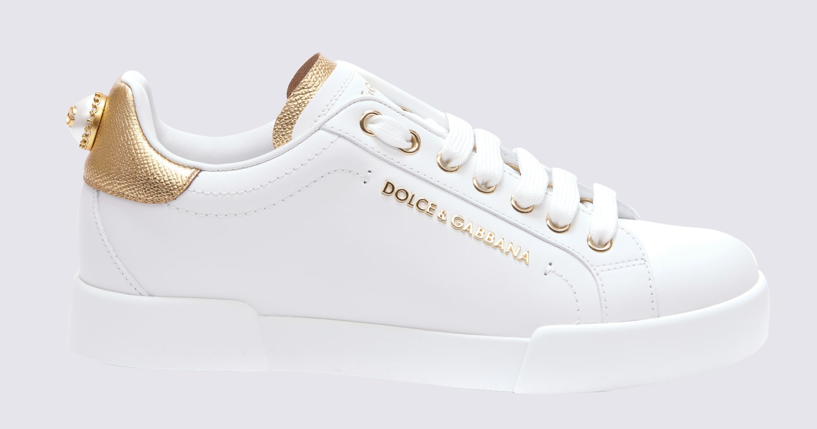 Shop Dolce & Gabbana White Leather Sneakers