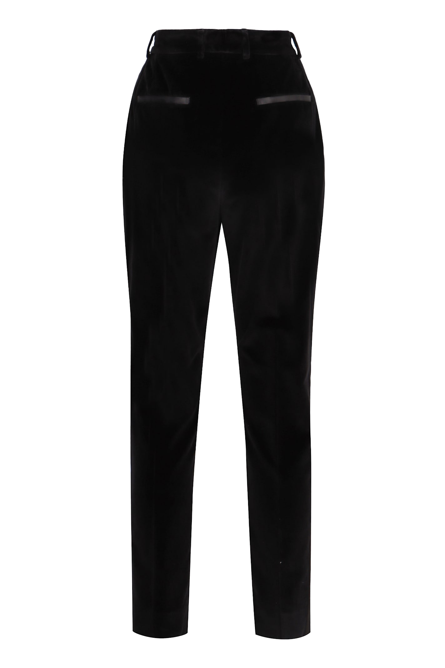 Shop Dolce & Gabbana Velvet Trousers In Black