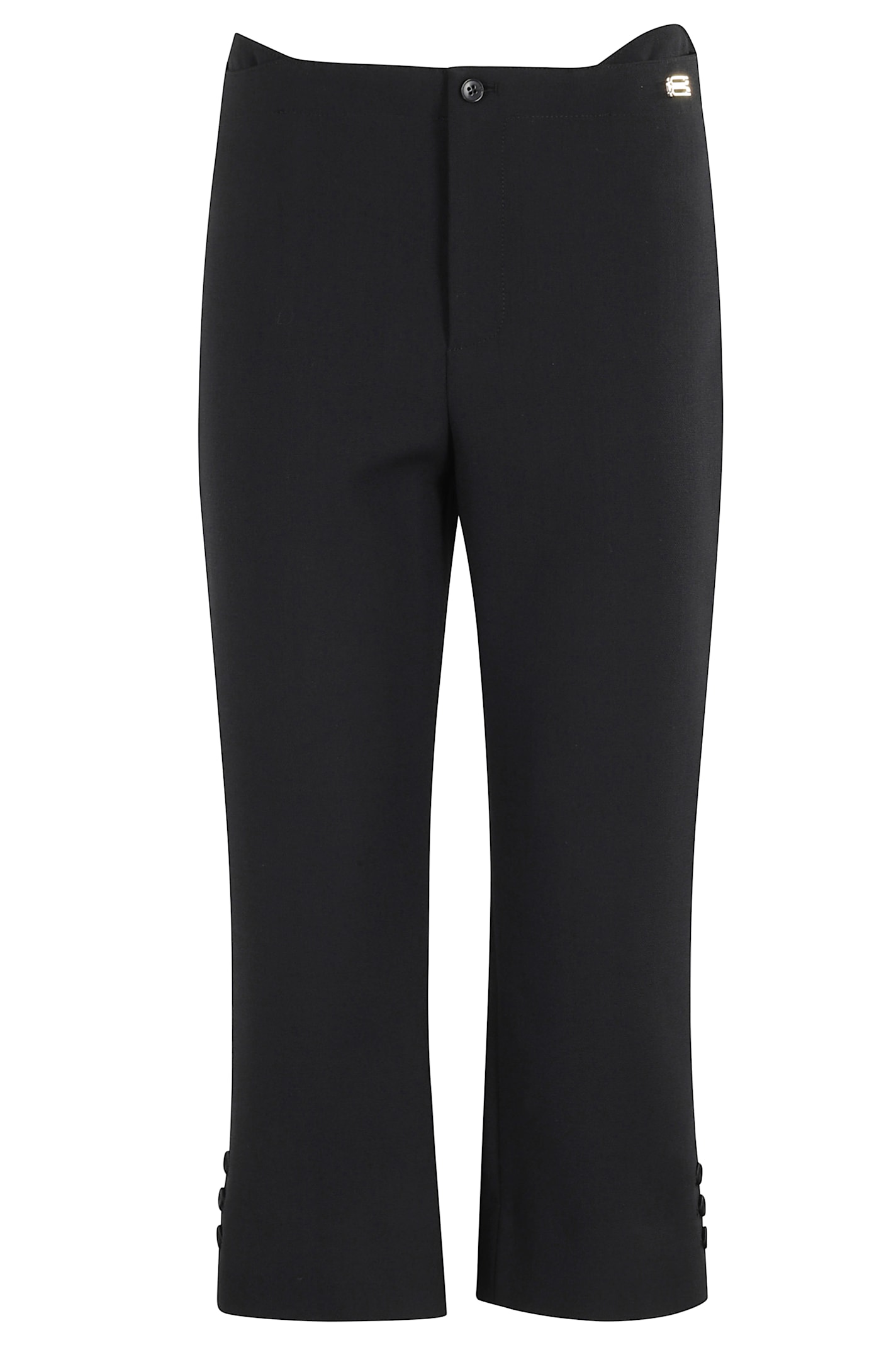 Victoria Beckham Tab Detail Cropped Trouser In Black