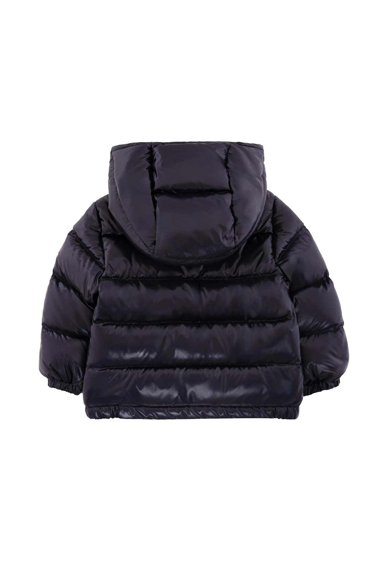 Moncler Blue New Aubert Down Jacket For Baby Boy With Logo In Blue