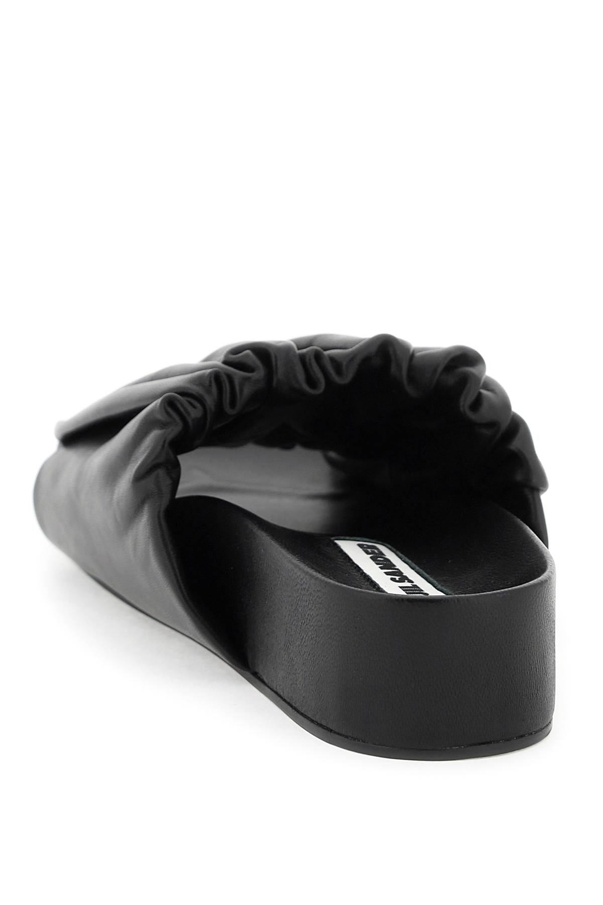 Shop Jil Sander Nappa Leather Slides In Black (black)