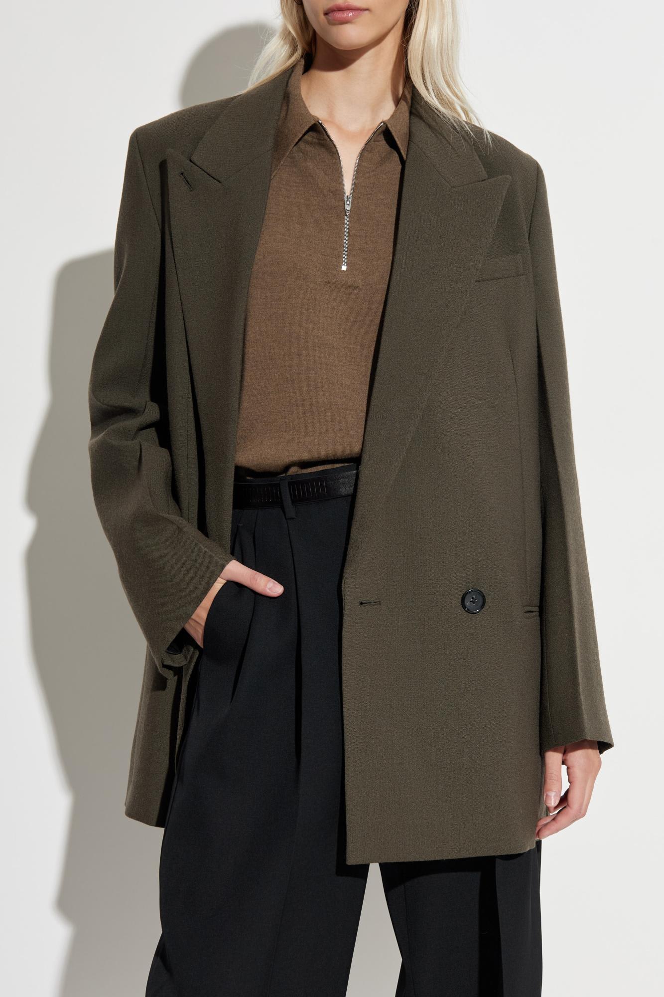 Totême Toteme Shield Wool Blend Blazer In Brown