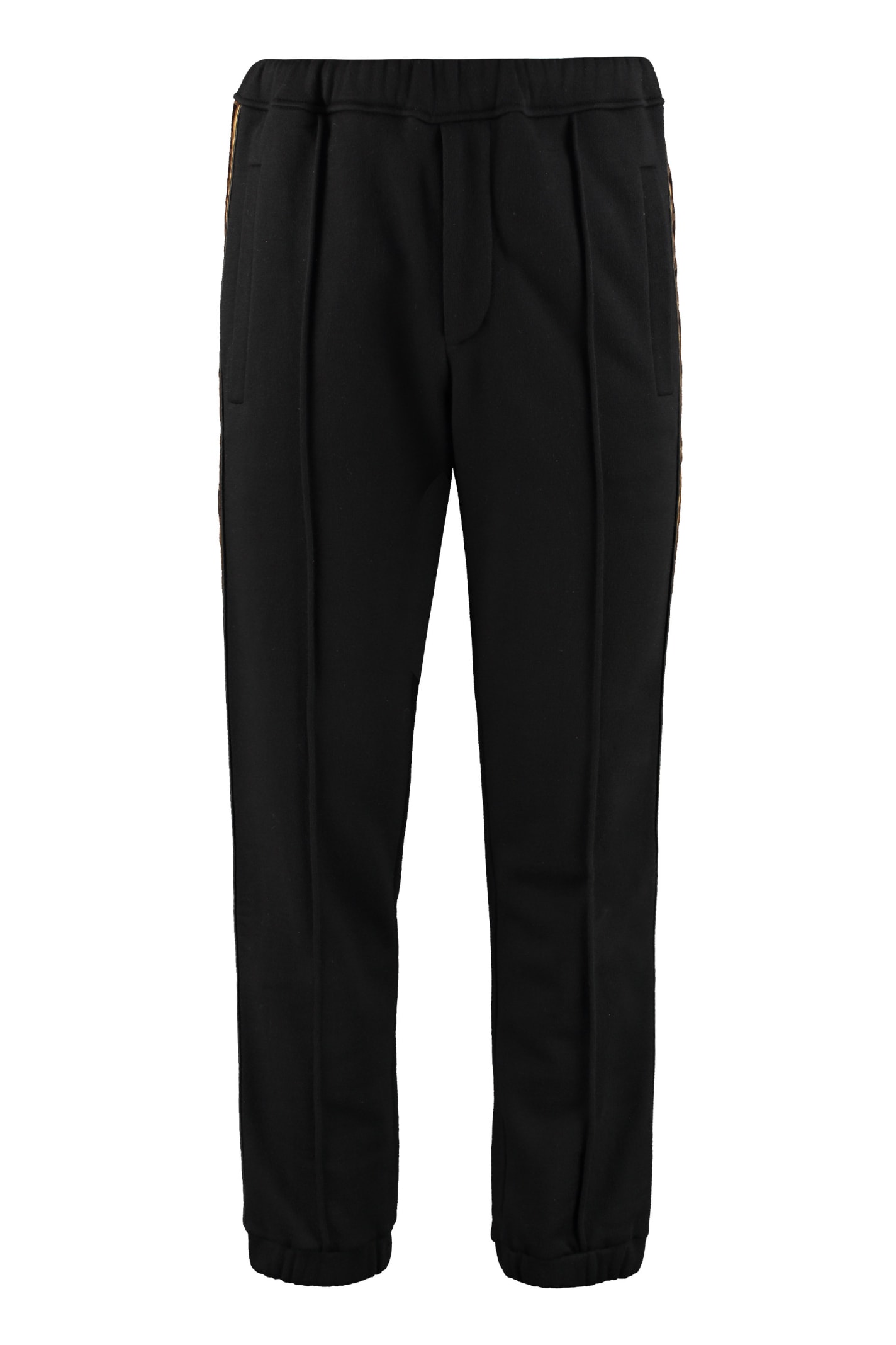 Fendi Track-pants With Logoed Side Stripes In Black