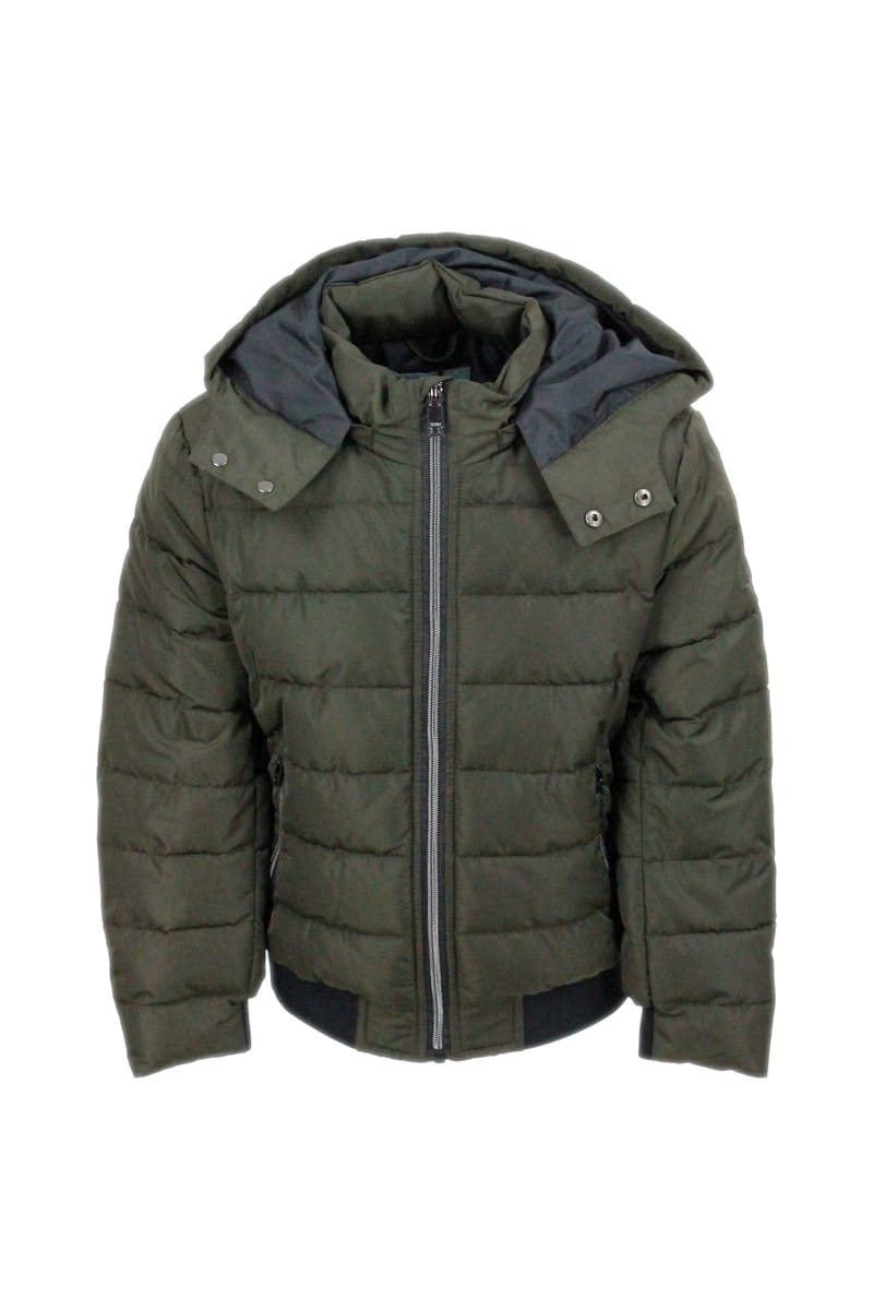 Liu-Jo Padded Bomber Jacket With Detachable Hood, Elastic At The Bottom And Zip Closures