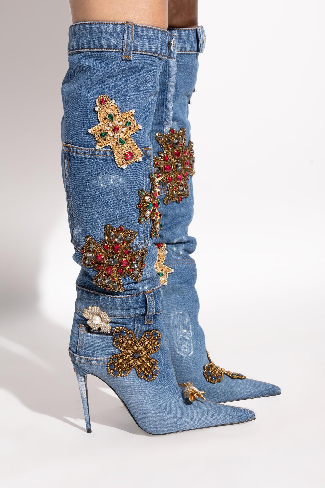 Dolce & Gabbana Heeled Boots In Blue