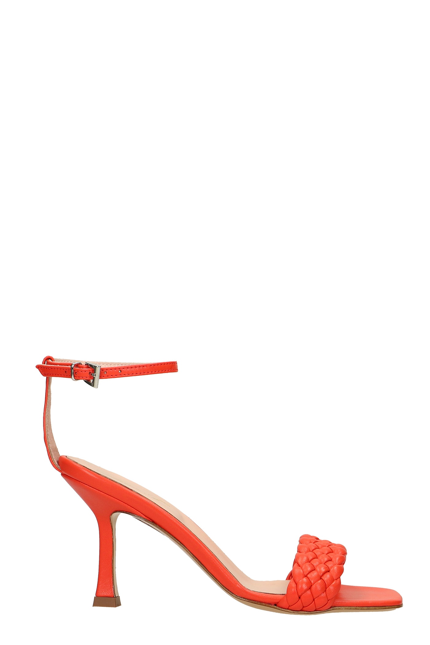 Anna F. Sandals In Red Leather