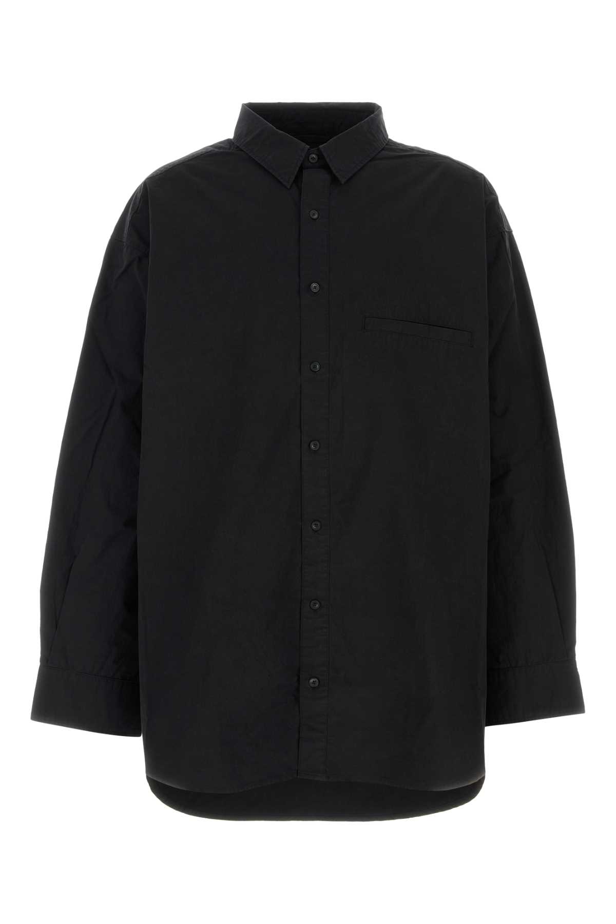 Black Poplin Giant Oversize Shirt