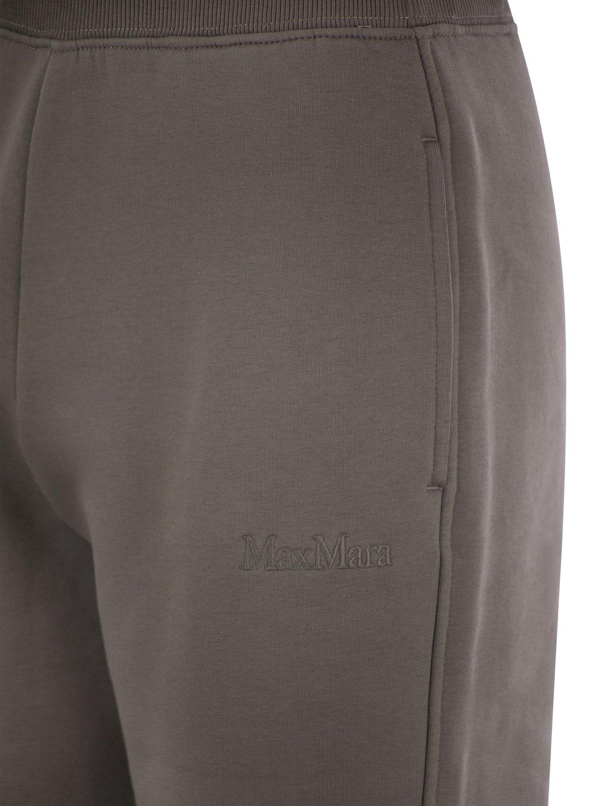Shop 's Max Mara Logo Embroidered Jogging Trousers In Smoke
