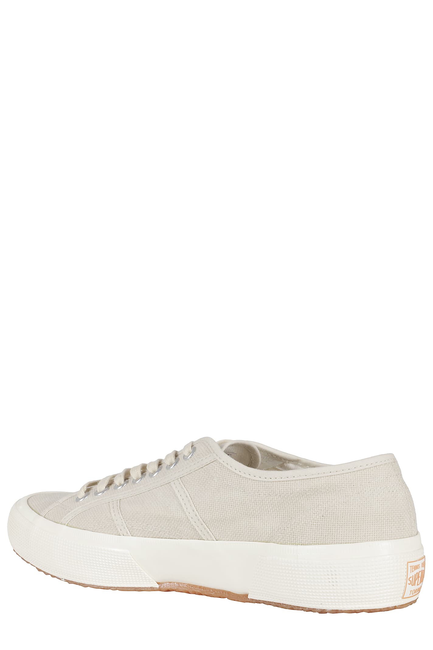 Superga Beige Lace Up Sneakers In Nude