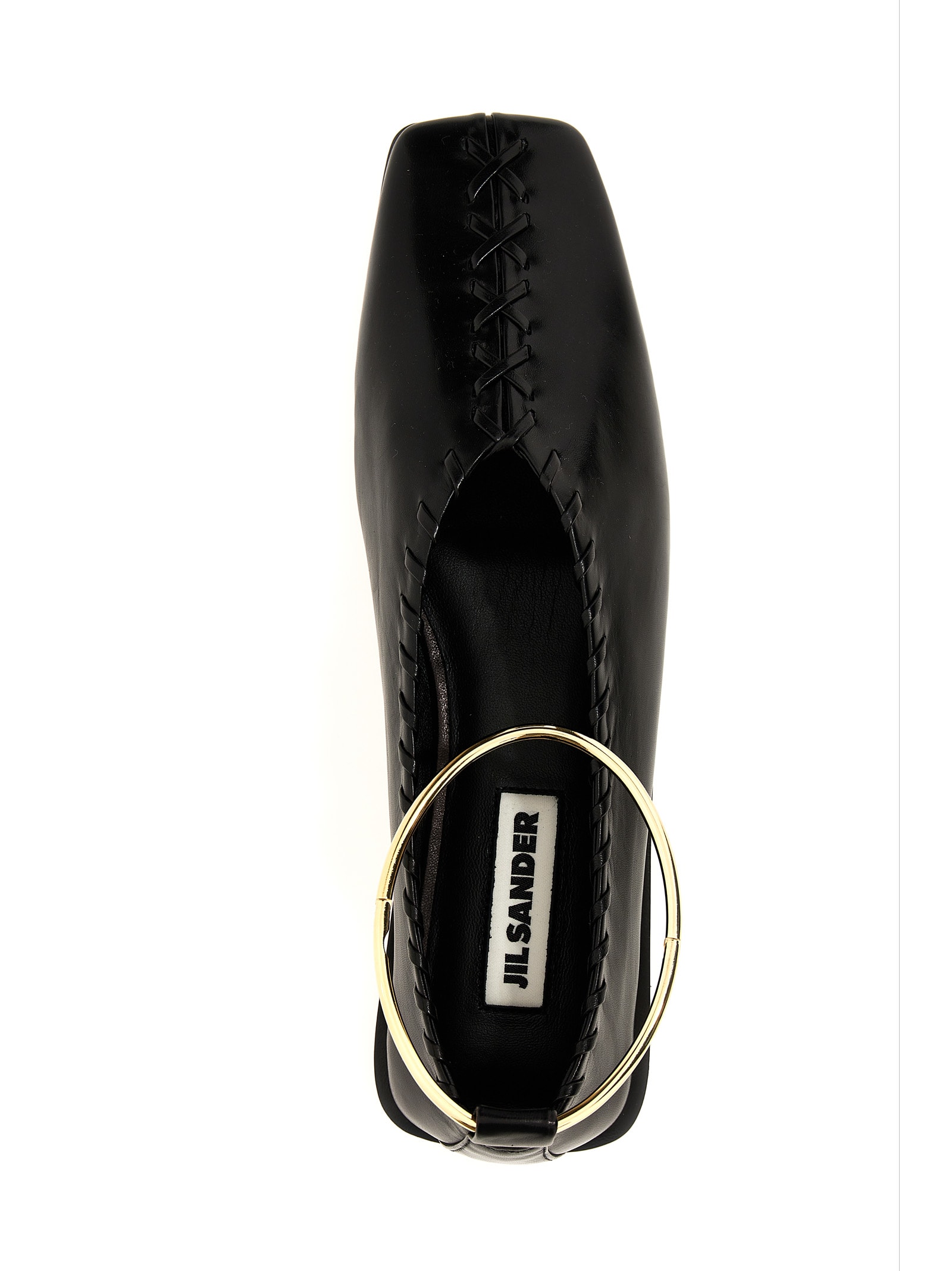 Jil Sander Ballet Flats With Seams In Black