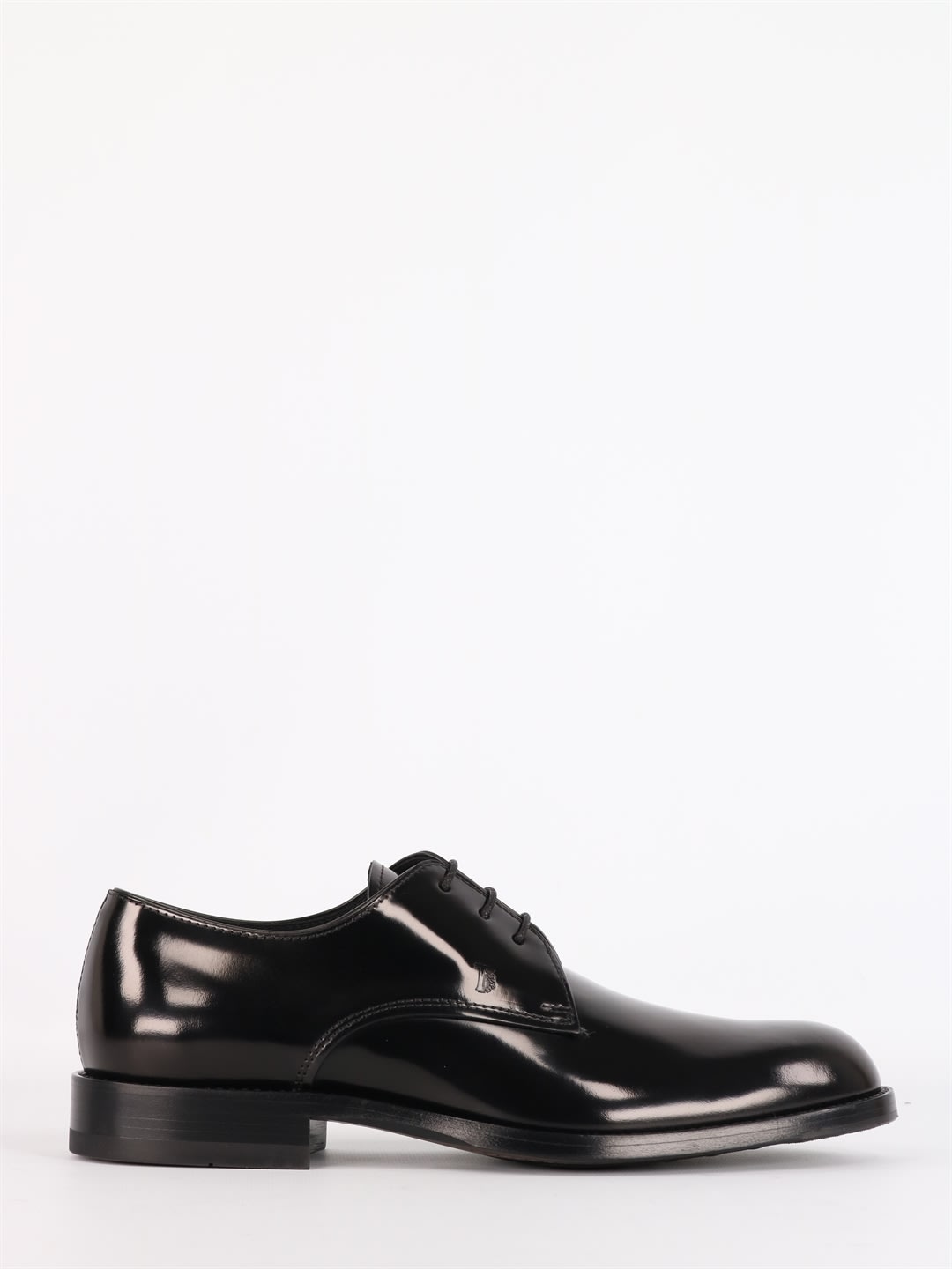 Tod's Lace-up Shoe In Shiny Black Leather