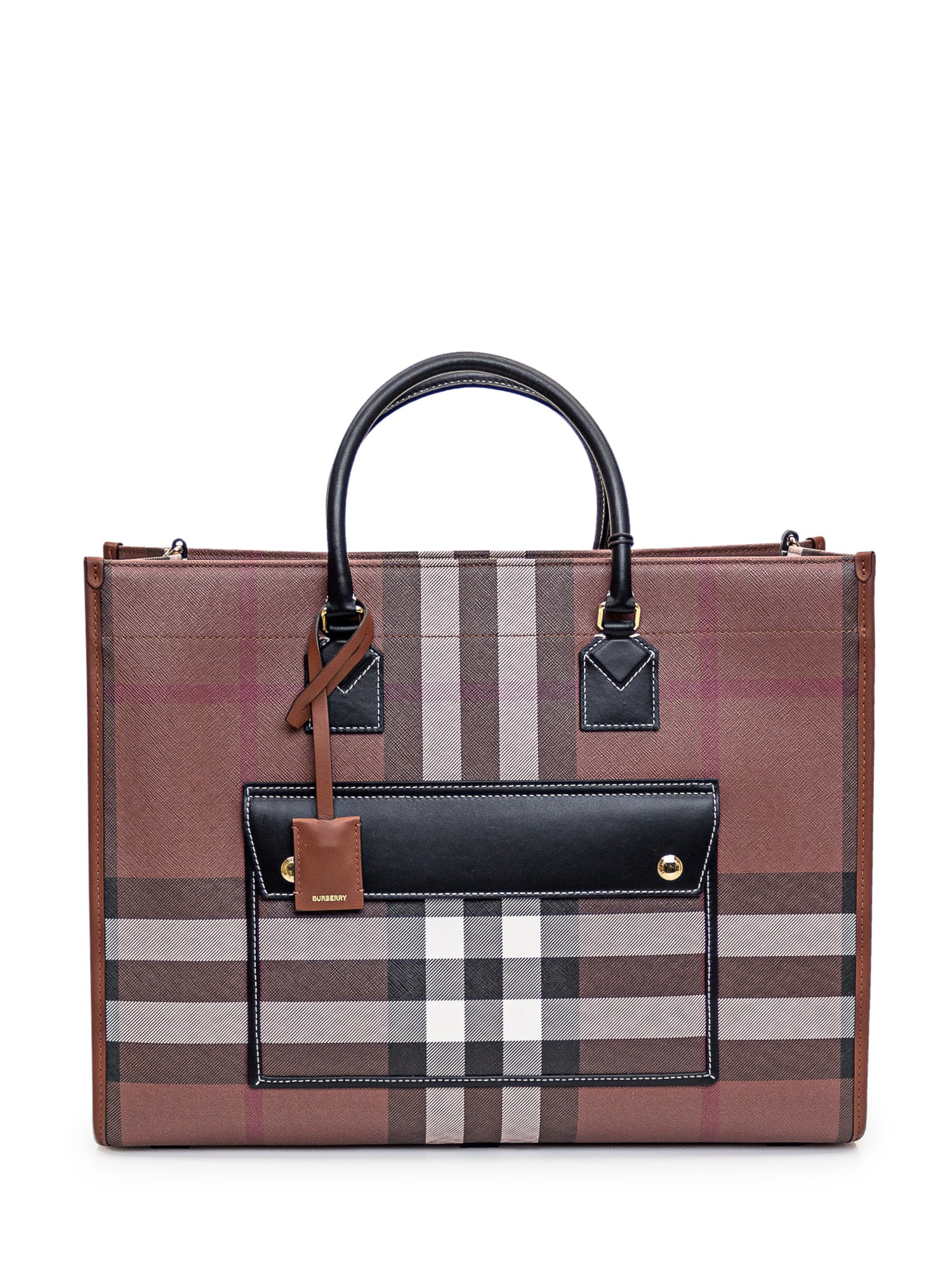 Burberry Canvas Check Bucket Bag, $1,005, farfetch.com