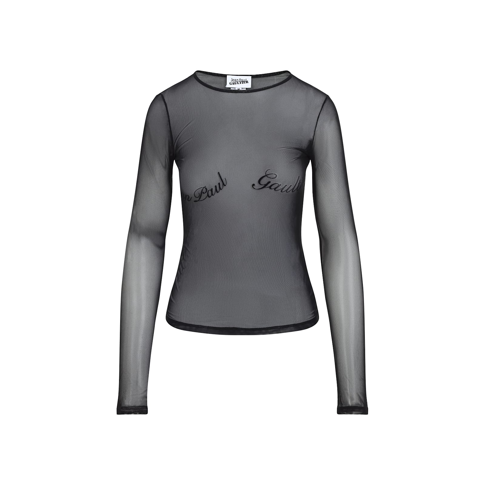 Shop Jean Paul Gaultier Top With Velvet Flock In Black