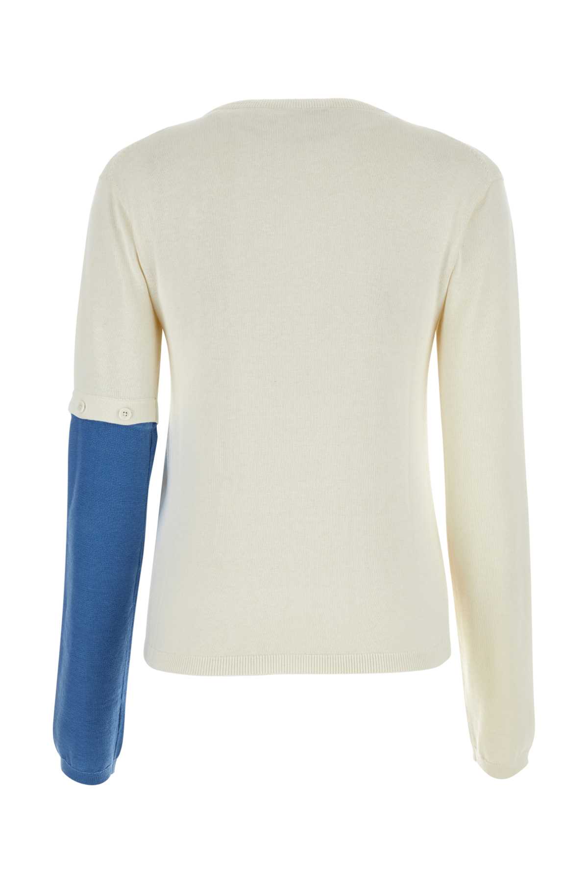 JW ANDERSON WHITE SILK BLEND SWEATER