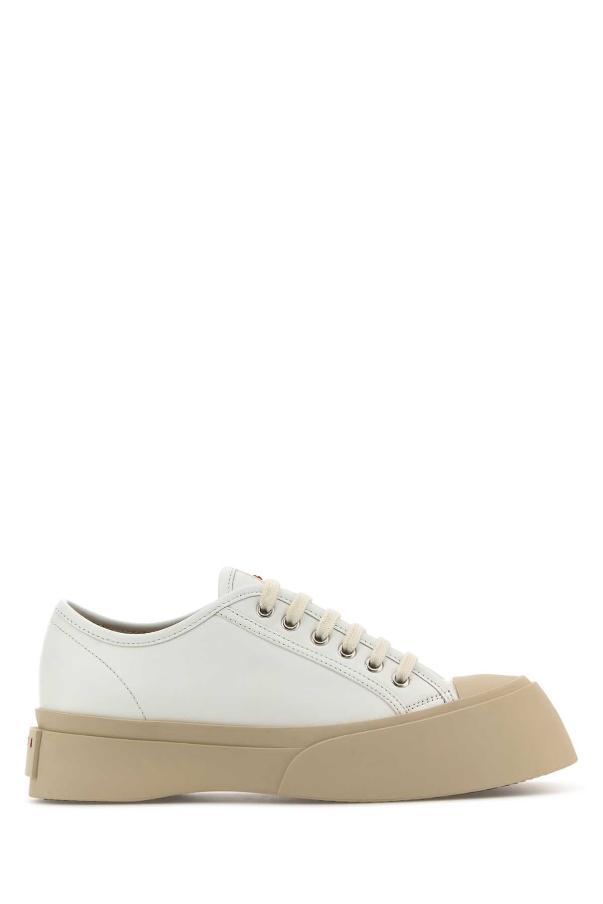 Shop Marni White Leather Pablo Sneakers In 00w01