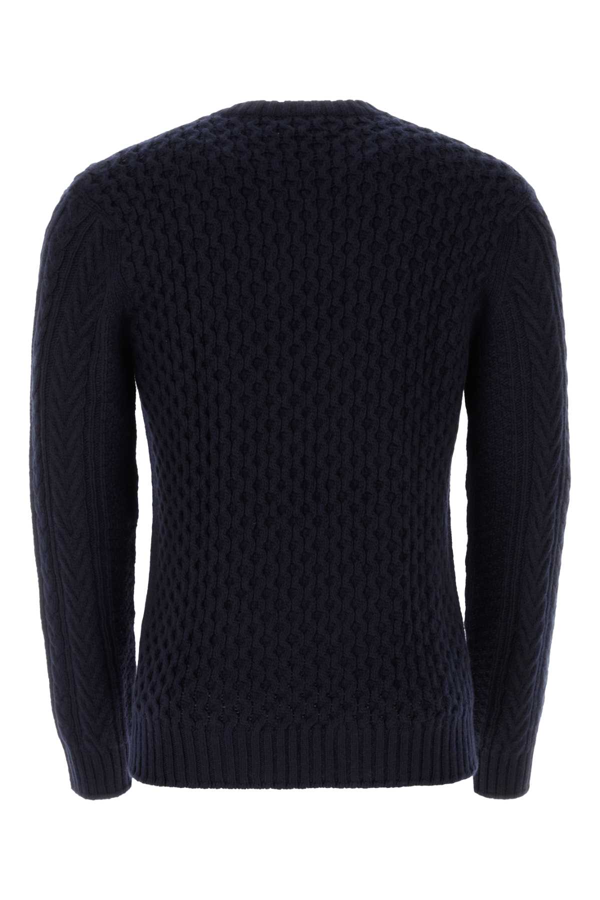 Shop Johnstons Of Elgin Black Cashmere Sweater In Darknavy