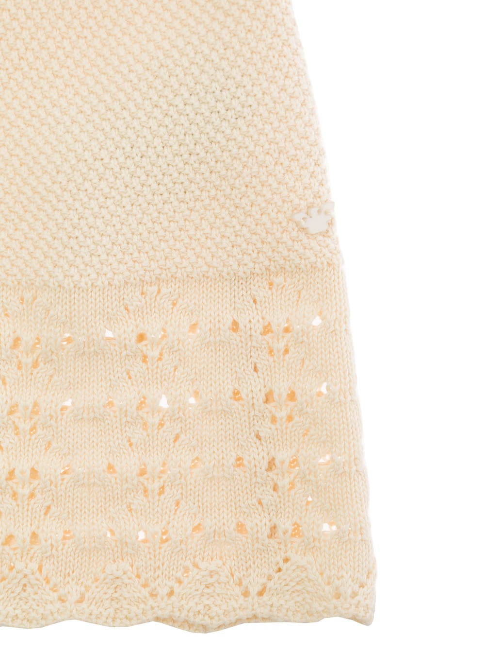Shop Emporio Armani Beige Sleeveless Knitted Dress In Cotton Girl