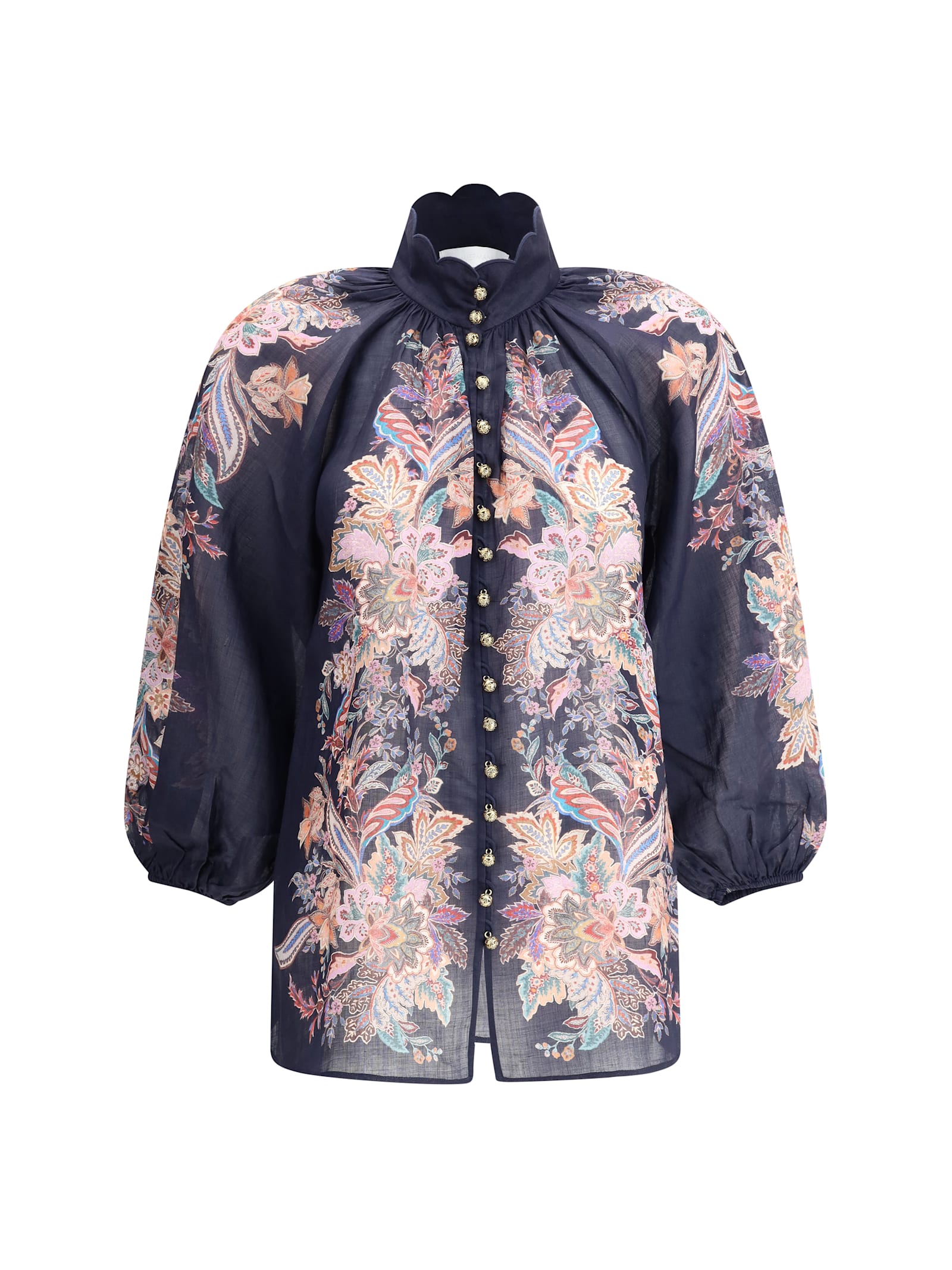 Zimmermann Rhiannon Billow Blouse In Blue