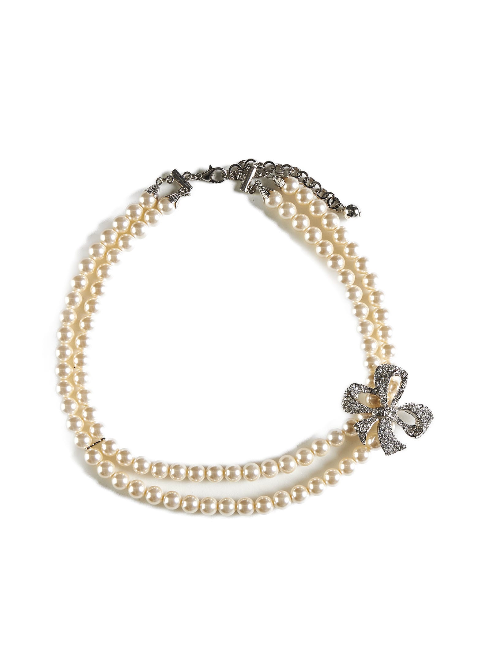 Alessandra Rich Necklace In Pearl-silver