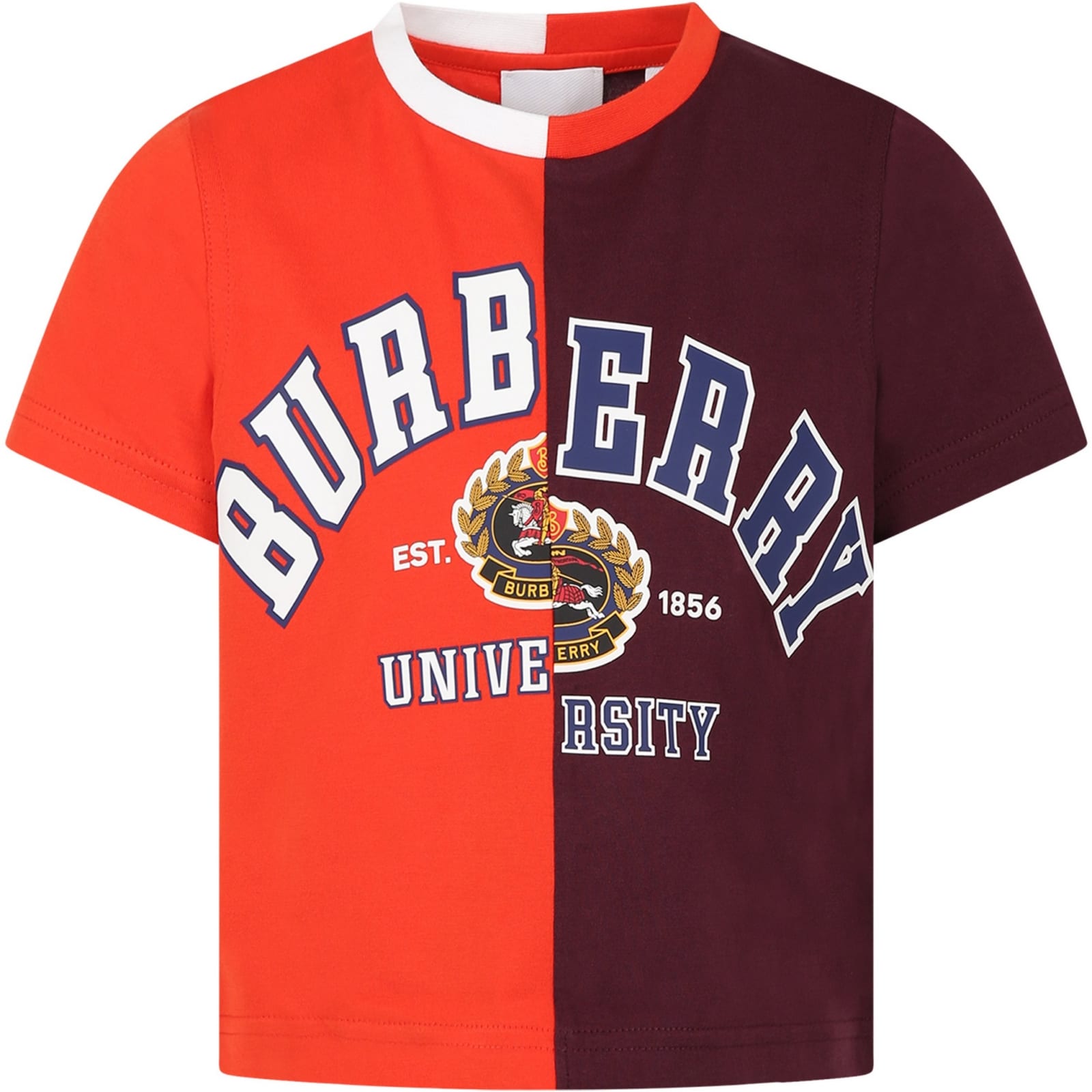 Burberry Kids' Multicolor T-shirt For Boy With Print And Logo