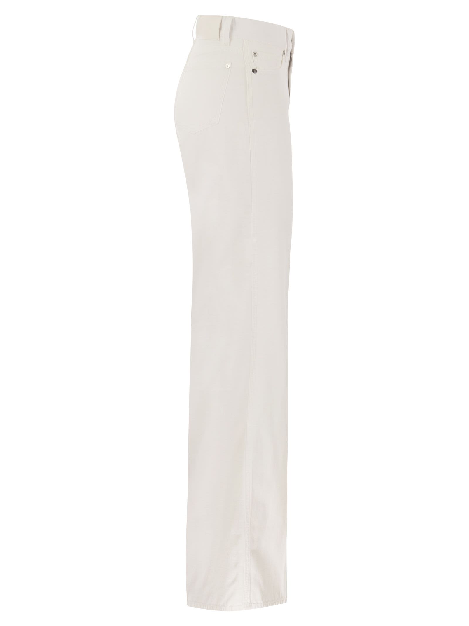 Shop 7 For All Mankind Lotta Linen - High Waist Flared Jeans In White
