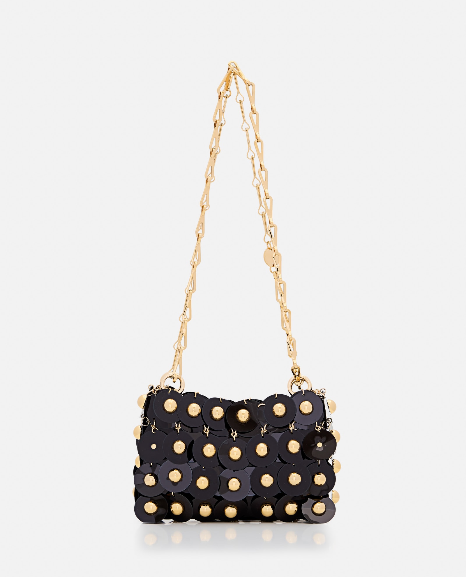 Shop Rabanne Sac A Main Metallic Discs Shoulder Bag In Black