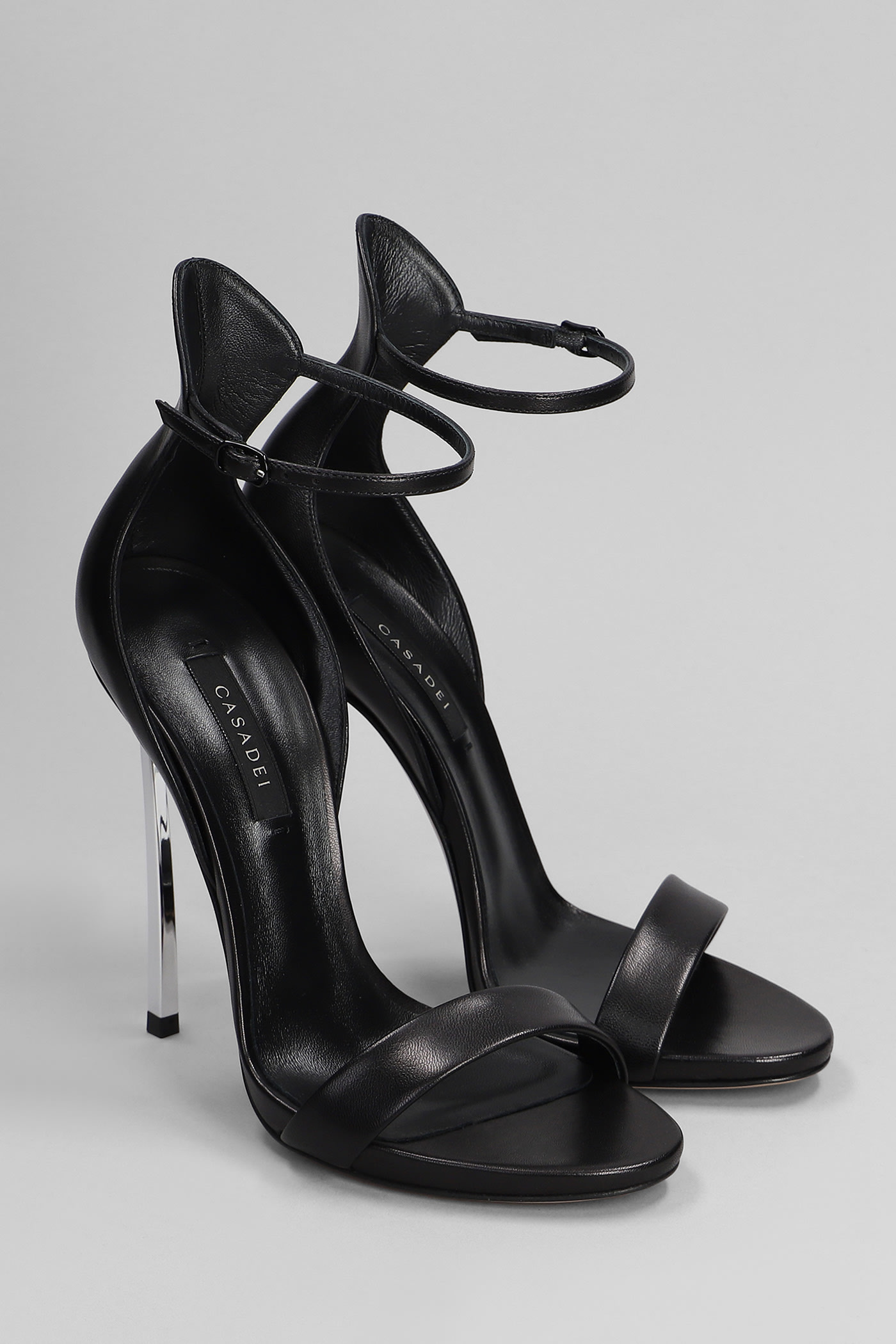 Shop Casadei Blade Sandals In Black Leather