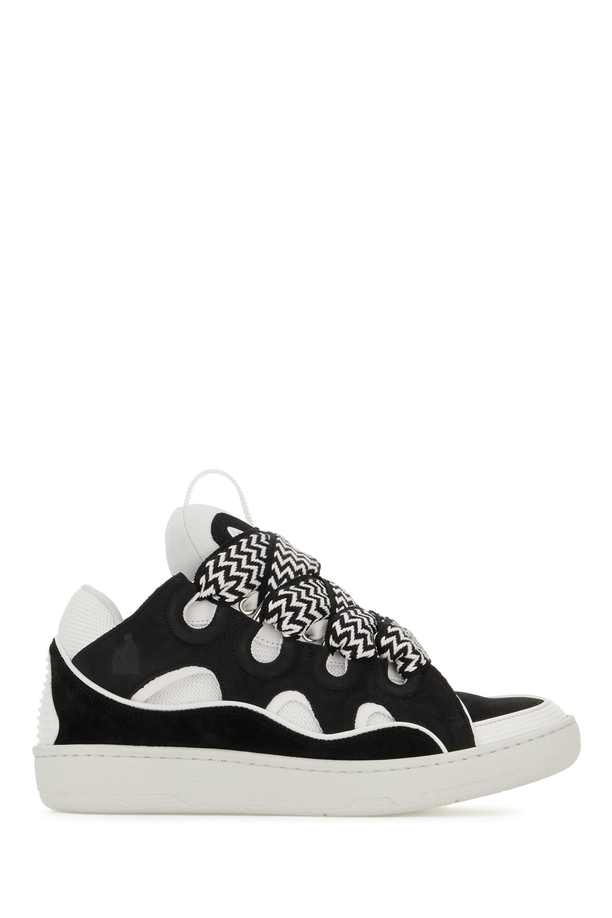 Multicolor Leather And Fabric Curb Sneakers