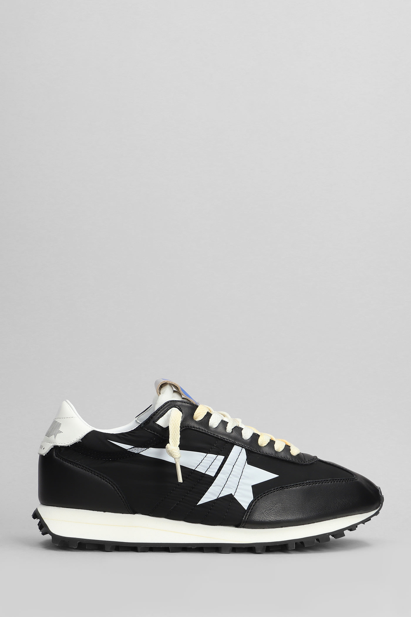 Shop Golden Goose Running Marathon Sneakers In Black Leather And Fabric