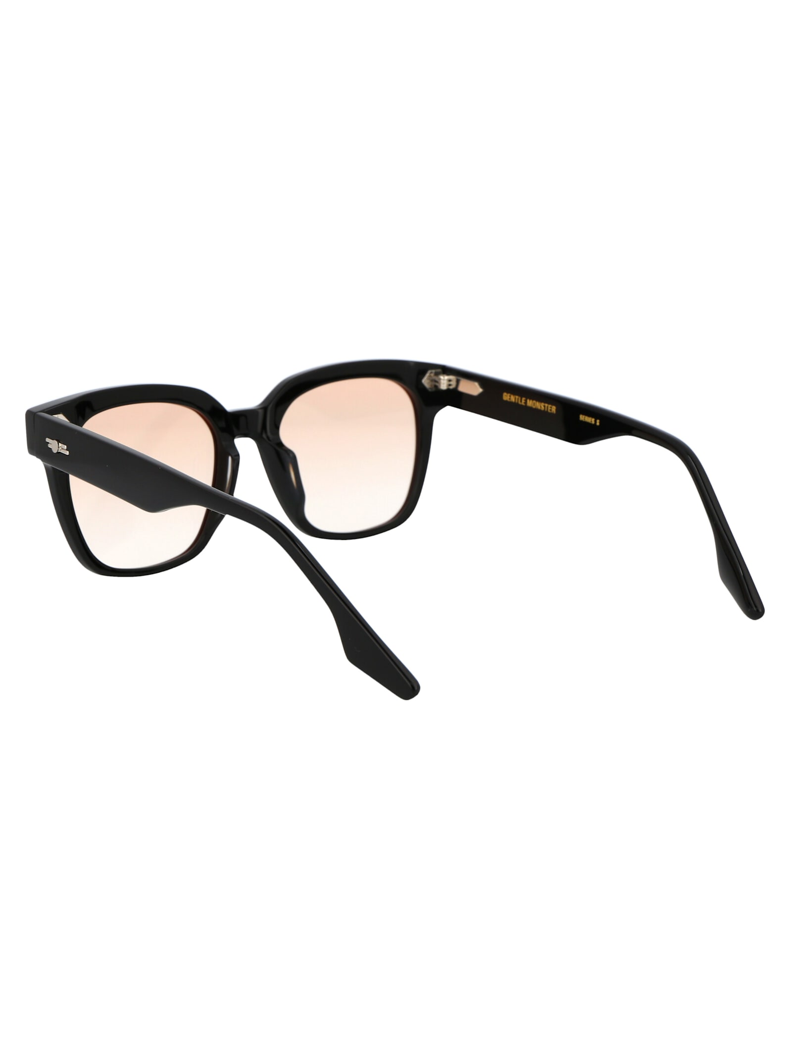 Shop Gentle Monster Una.c N Sunglasses In 01 Or Black Orange Gradient