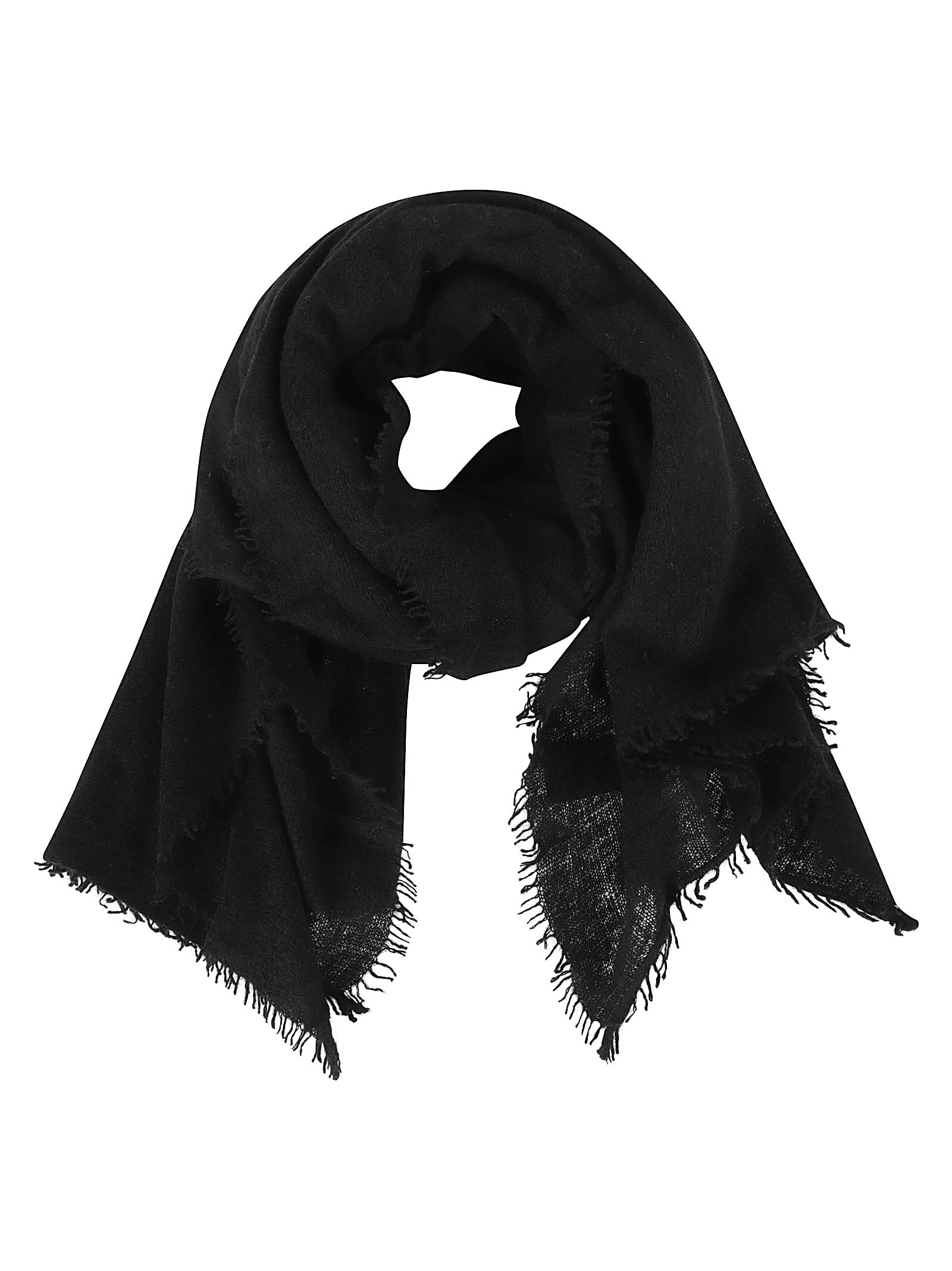 Shop Allude Fringed Scarf In Black