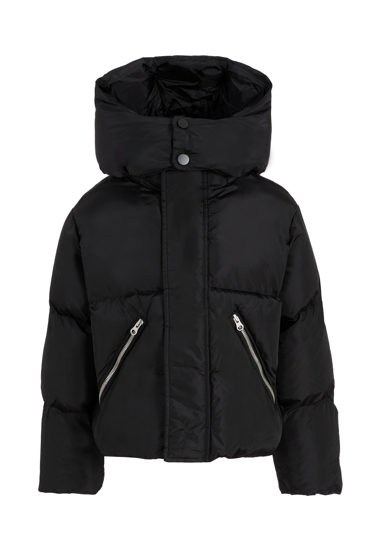 Mm6 Maison Margiela Black Down Jacket For Kids With Logo In Black