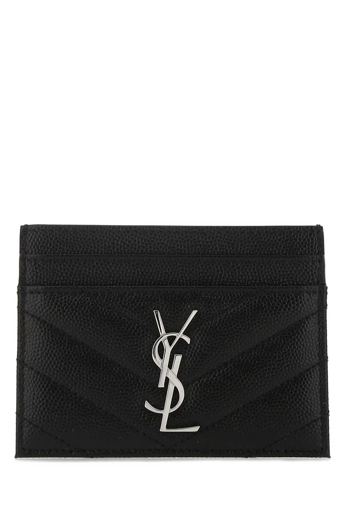 Saint Laurent Black Leather Card Holder